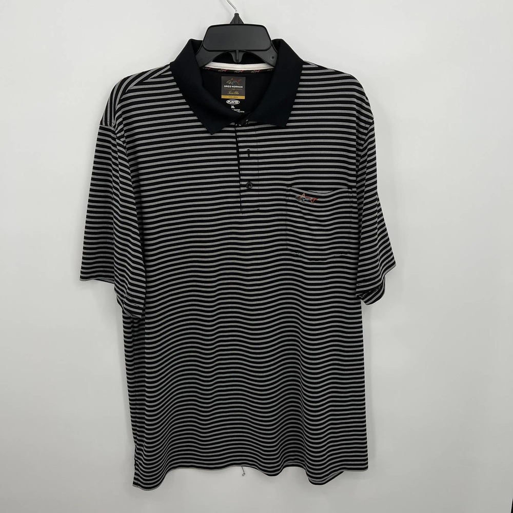 Greg Norman for Tasso Elba Men's Black Five Iron Play Dry Polo Size XL - Picture 1 of 4